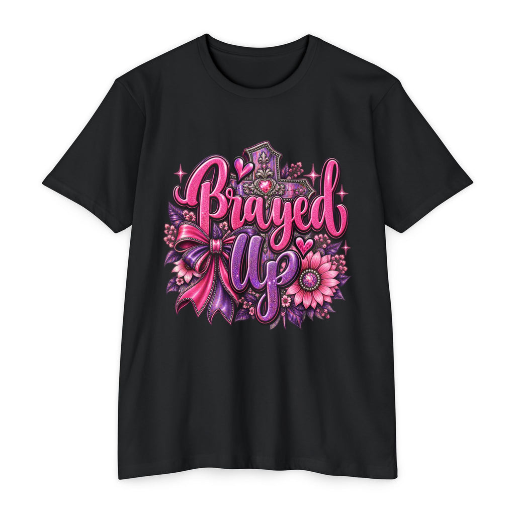 Braved Up T-Shirt — Pink Floral Encouragement Tee