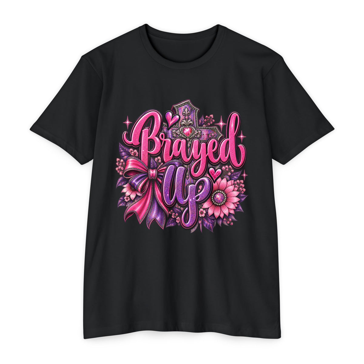 Braved Up T-Shirt — Pink Floral Encouragement Tee