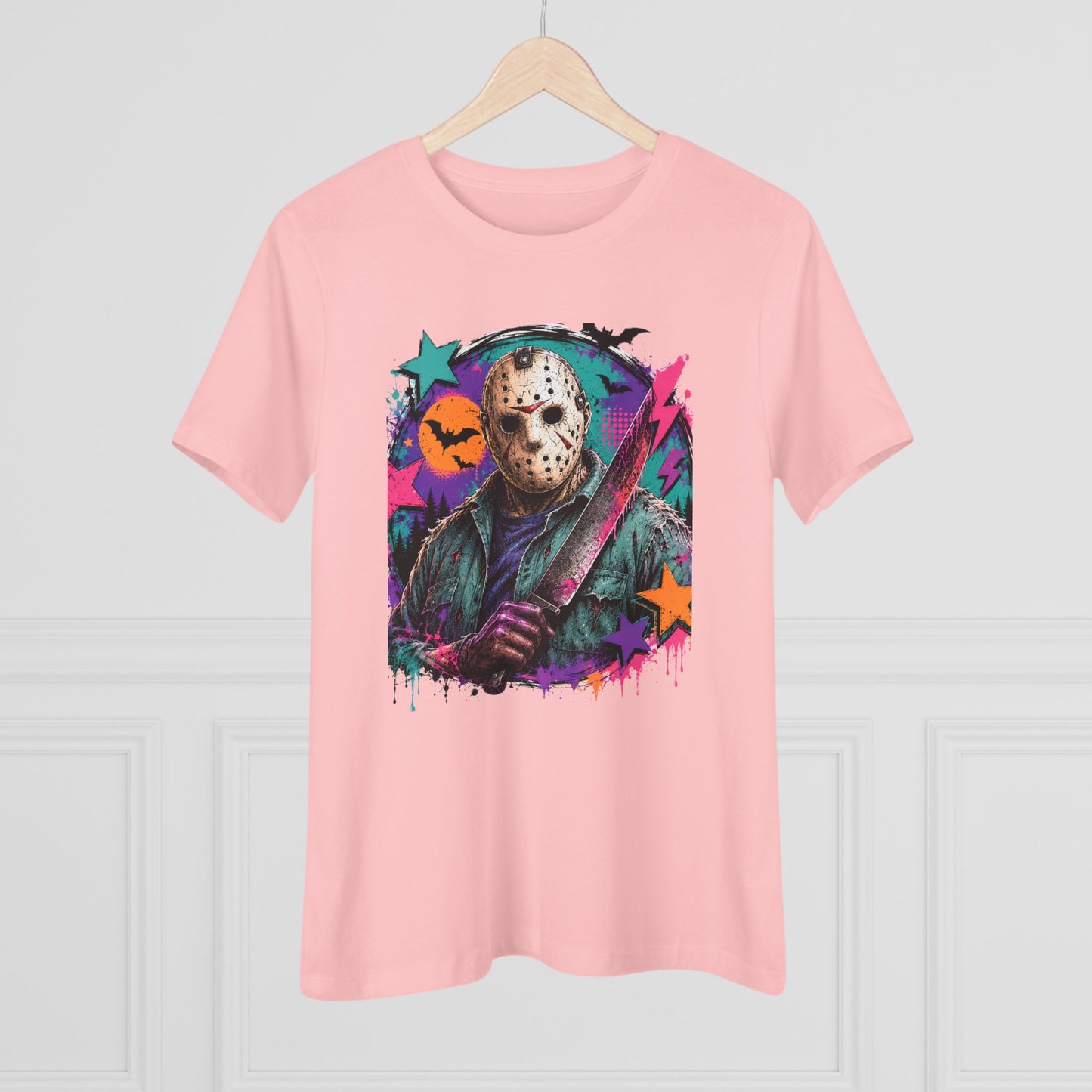 Horror Retro Jason Tee — Neon Slasher Halloween Women’s T-Shirt