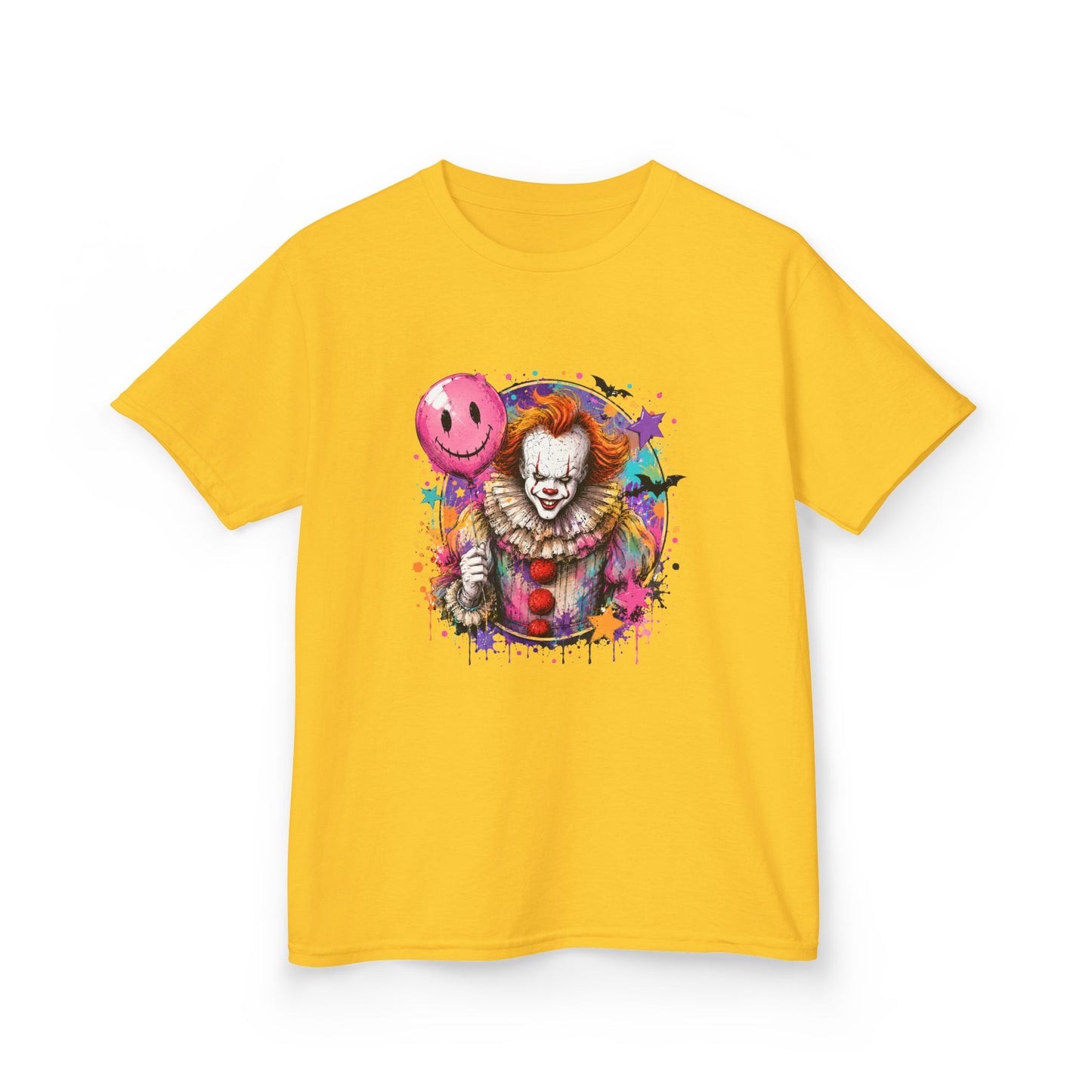 Kids Clown Horror T-Shirt — Colorful Scary Clown with Balloon Halloween Tee