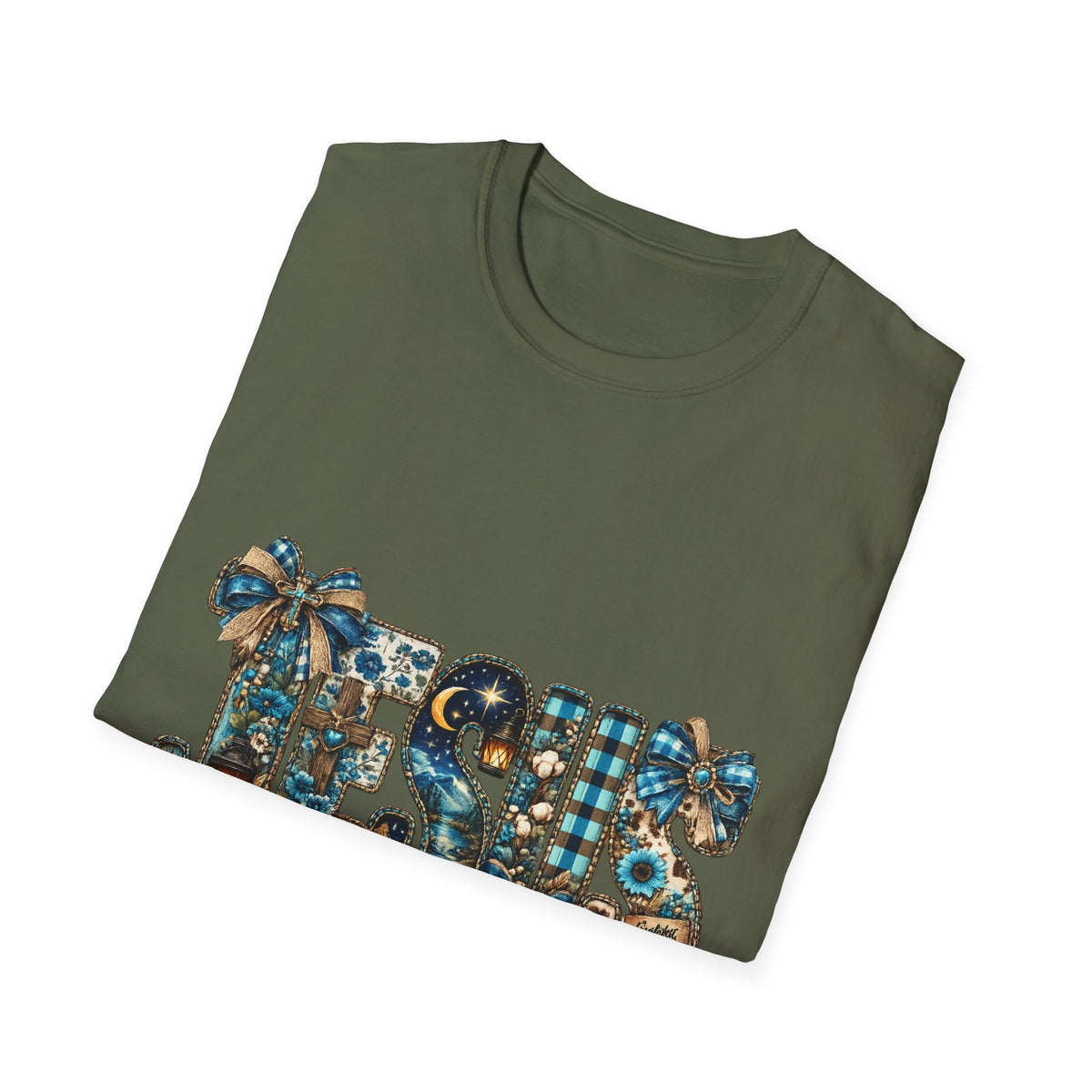 T-Shirt - 'TIS' Holiday Patchwork Design: Festive Vintage Ornaments & Plaid