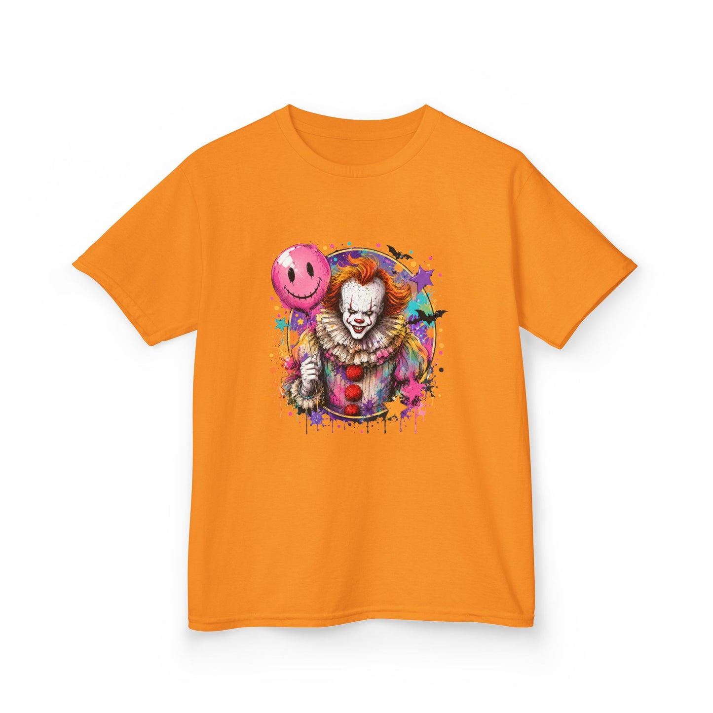 Kids Clown Horror T-Shirt — Colorful Scary Clown with Balloon Halloween Tee