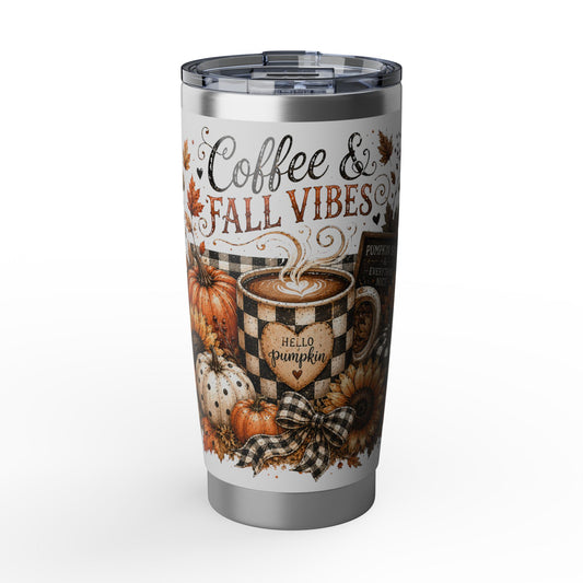 Coffee & Fall Vibes 20oz Tumbler — Hello Pumpkin Autumn Travel Mug