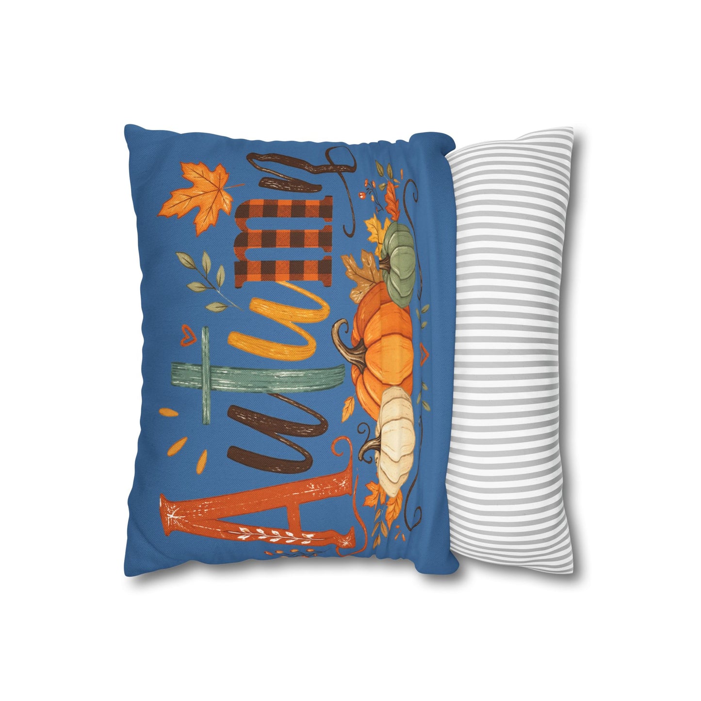 Autumn Pumpkins Throw Pillowcase — Fall Decorative Square Pillow Cover