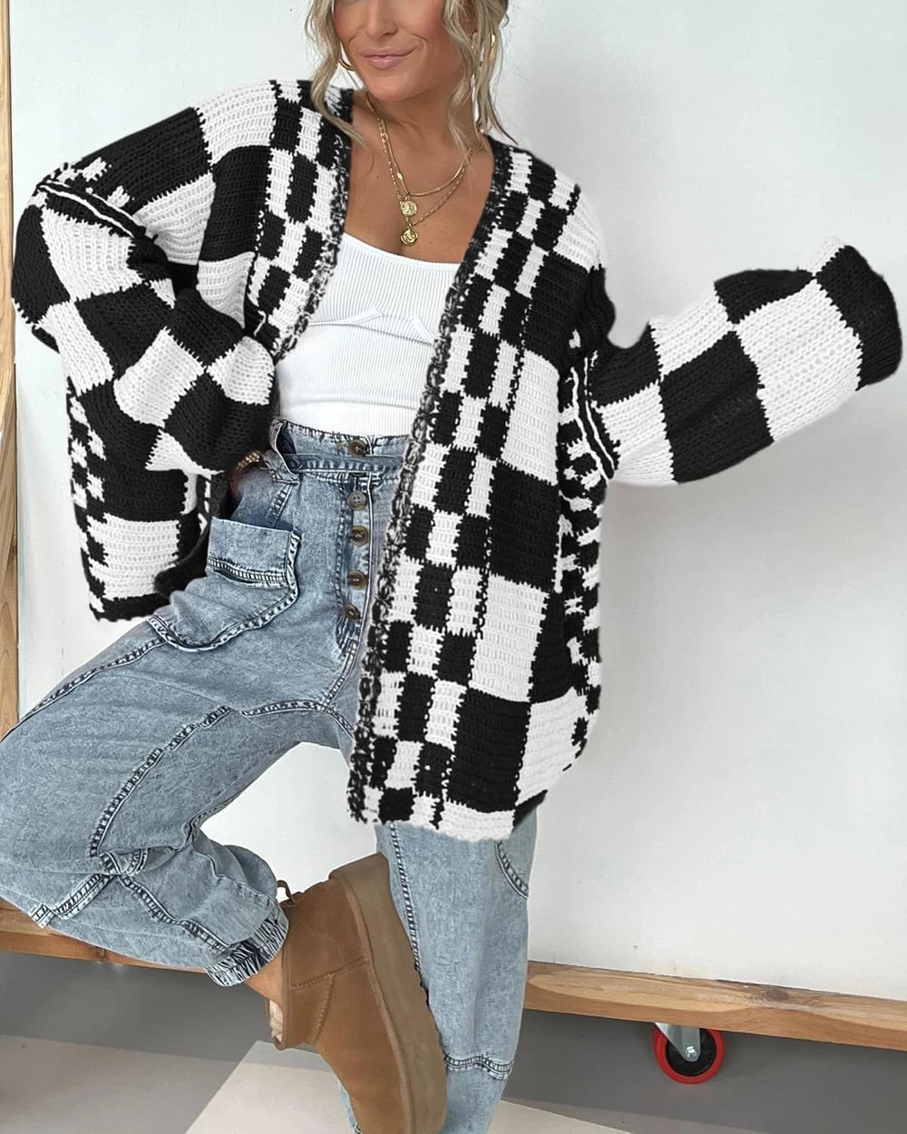 Ribbed Knit Cardigan Sweater
