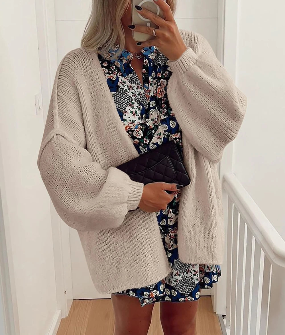 PRETTYGARDEN Open Front Oversized Cardigan