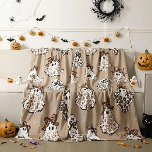 Cheetah Ghost Fleece Throw Blanket
