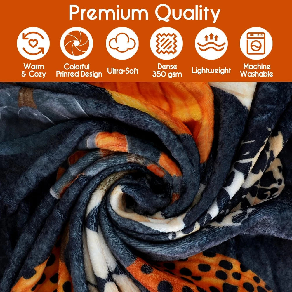 Halloween Pumpkin Fleece Throw Blanket — Cozy Spooky Season Throw