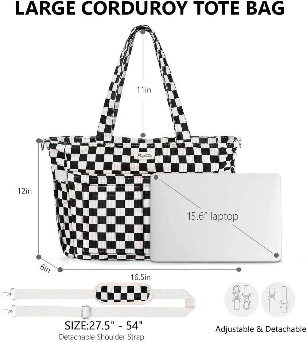 Corduroy Work Tote Bag