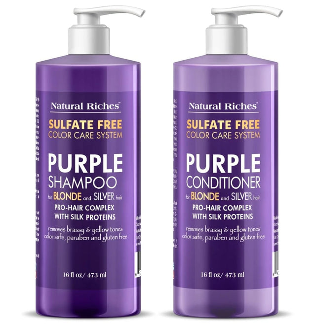 Natural Riches Purple Shampoo and Conditioner Set