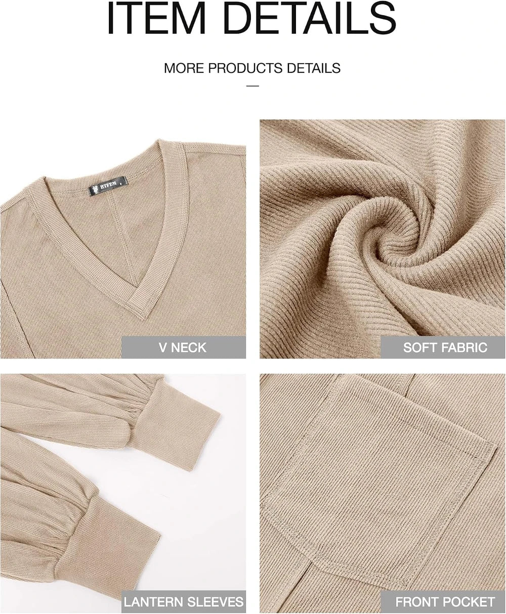 Ribbed Balloon Sleeve Fall Top