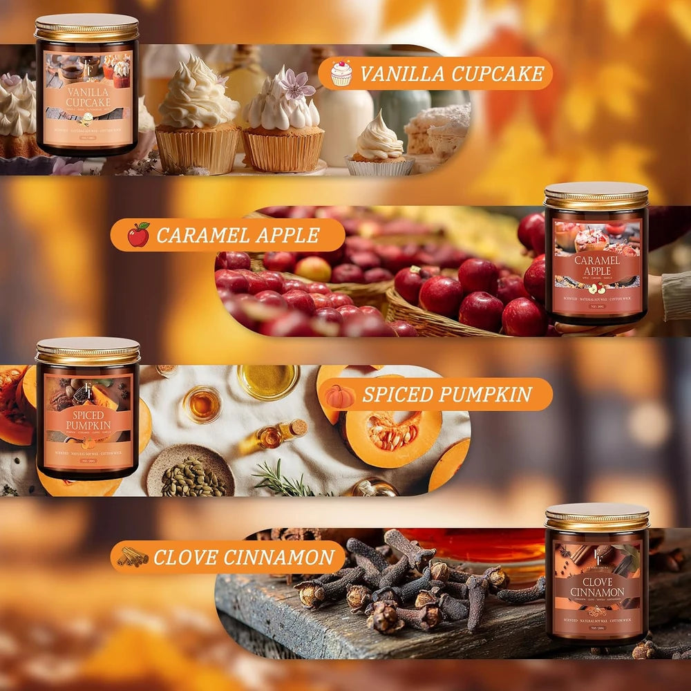 Autumn Scented Soy Candle Set