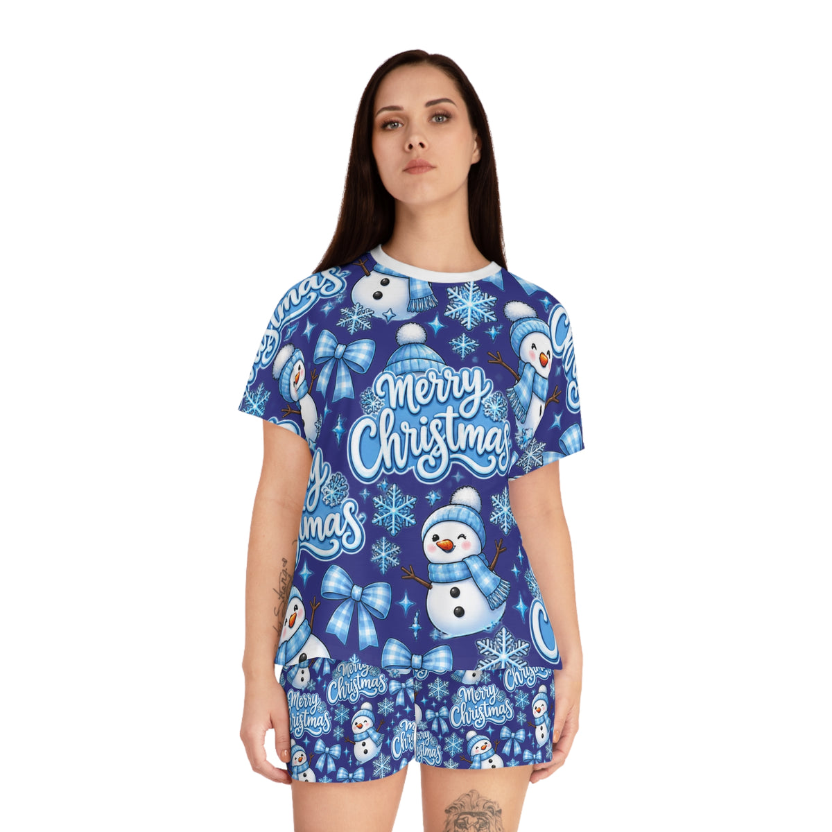 Women's Christmas Snowman Pajama Set — Merry Christmas Short Sleepwear