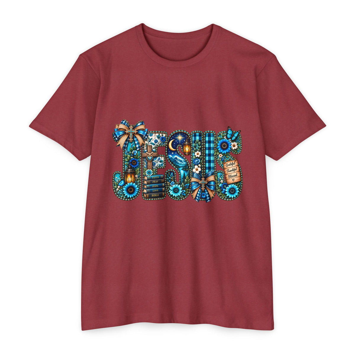 T-Shirt — Rustic Floral 'Blessed' Graphic Tee