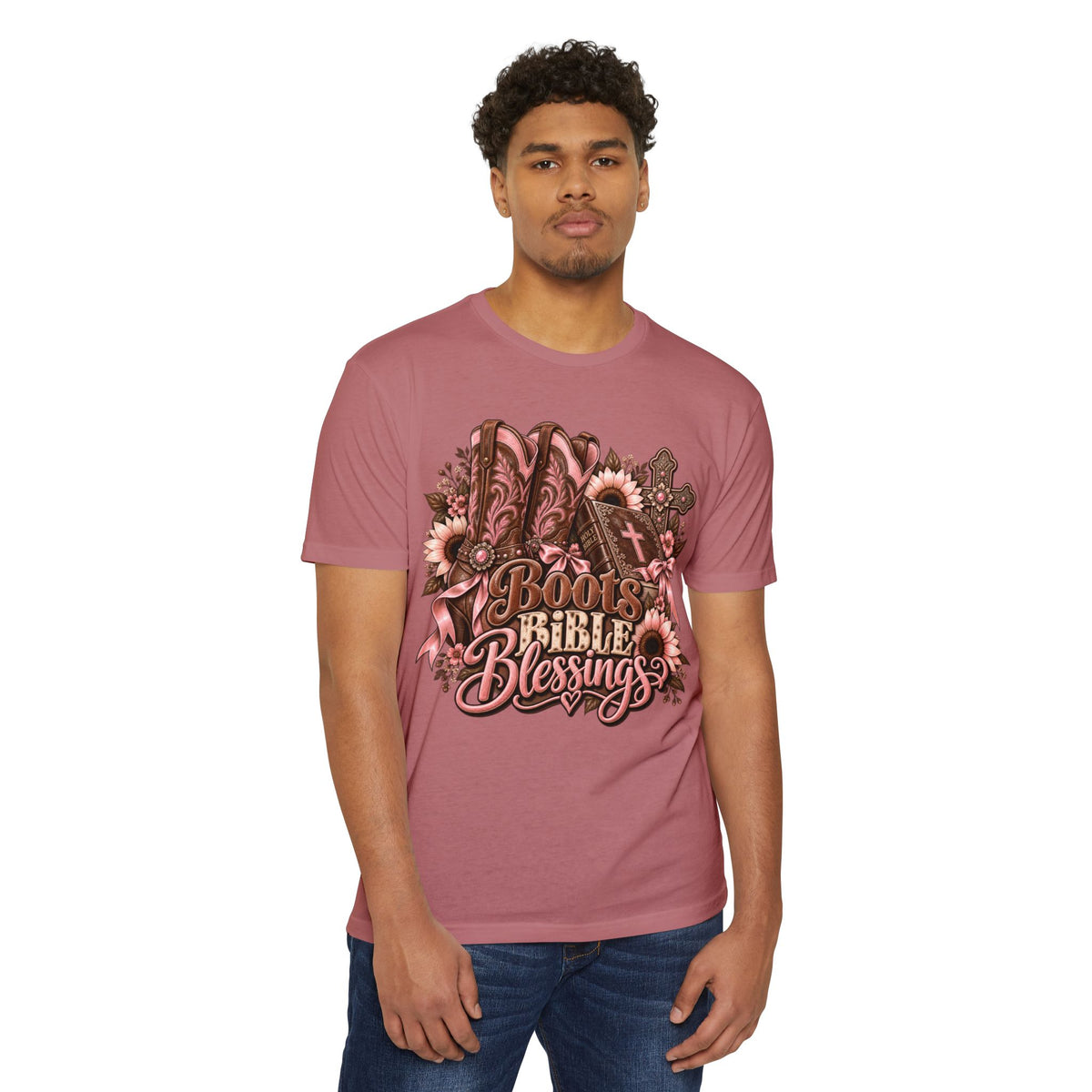 Boots Bible Blessings T-Shirt - Western Christian Faith Graphic Tee