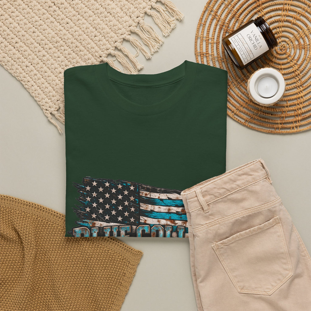Blue Collar T-Shirt — "Blue Collar Made" & "American Blue Collar" Patriotic Workwear Tee