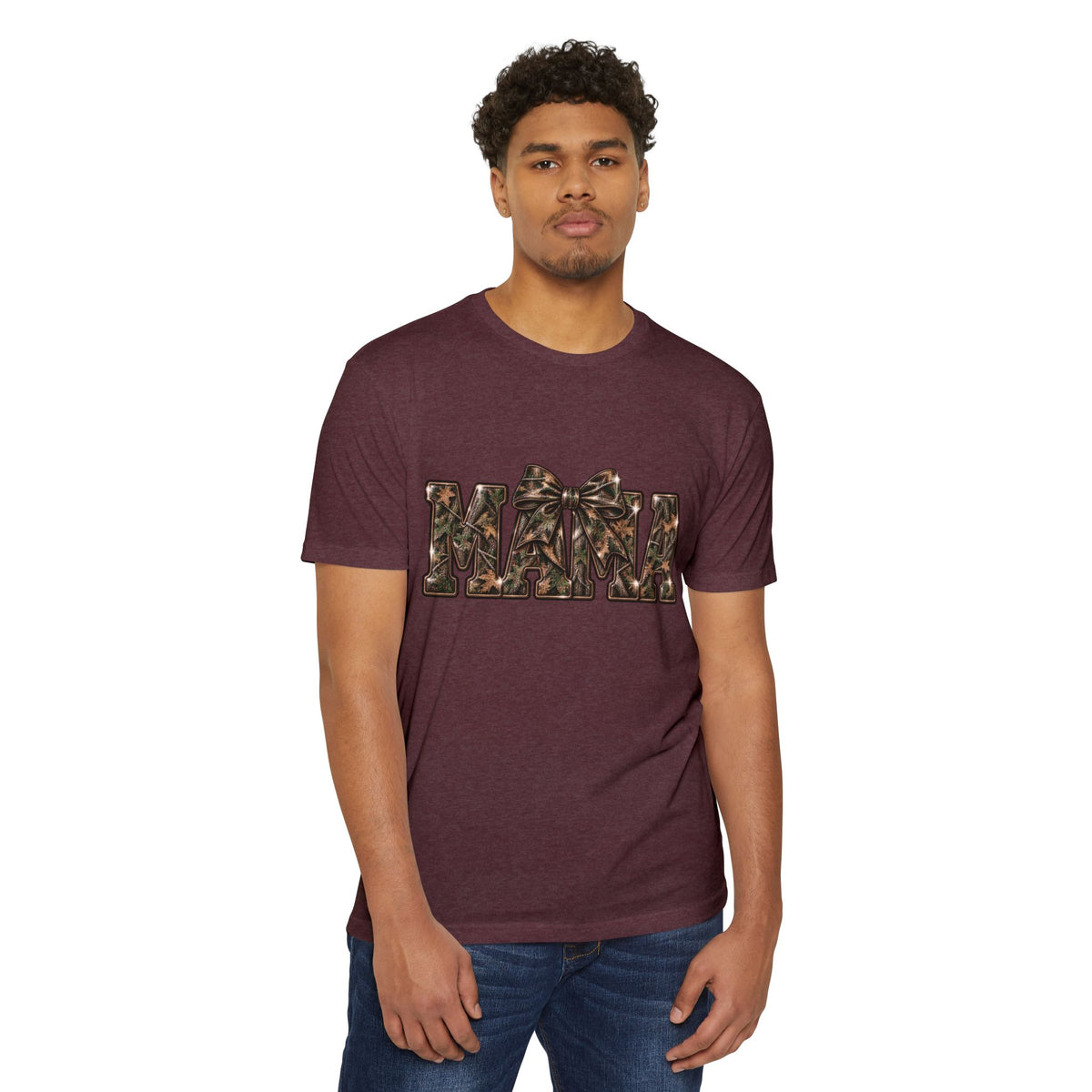 Mama Leopard Print Bow T-Shirt — Women's Mom Gift, Cute Animal Print Mother's Day Tee