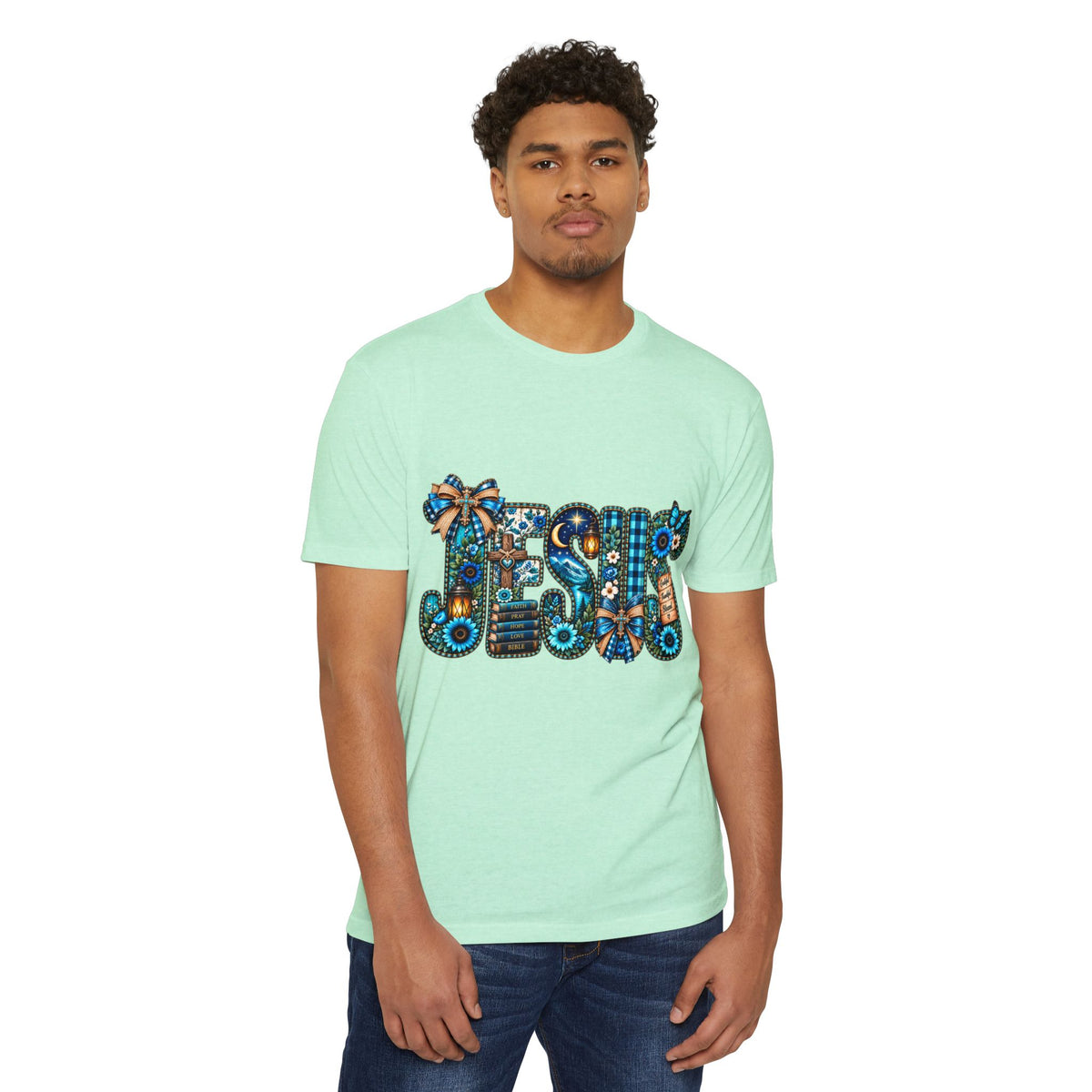 T-Shirt — Rustic Floral 'Blessed' Graphic Tee