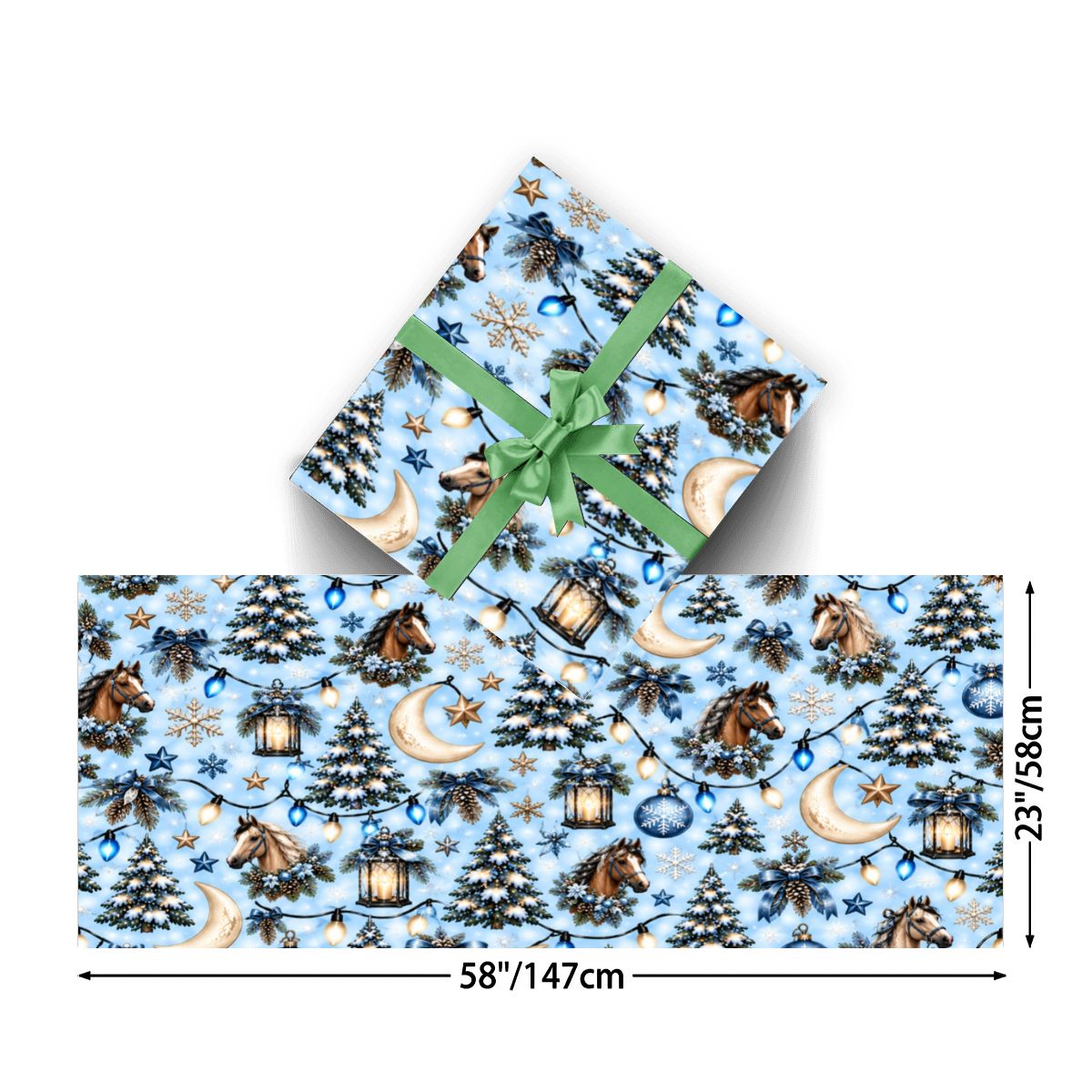 3Pack Gift Wrapping Paper Sheets horse and tree wrappingpaper