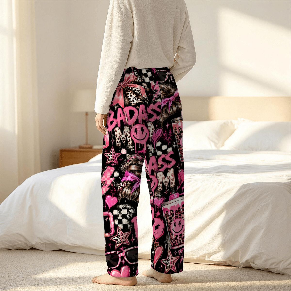 Women's Plush Fleece Pajama Pants baddass mom