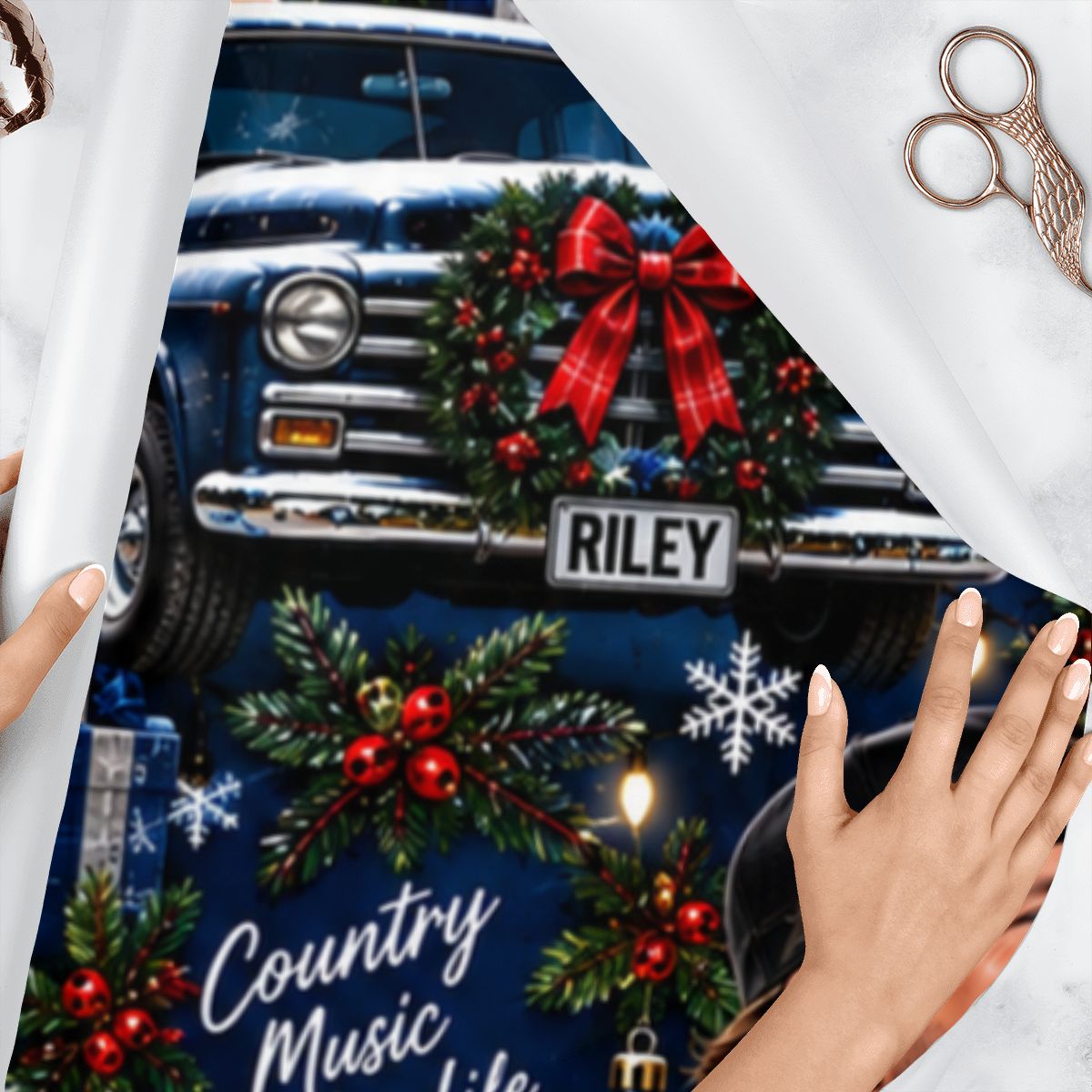 3Pack Gift Wrapping Paper Sheets riley green christmas