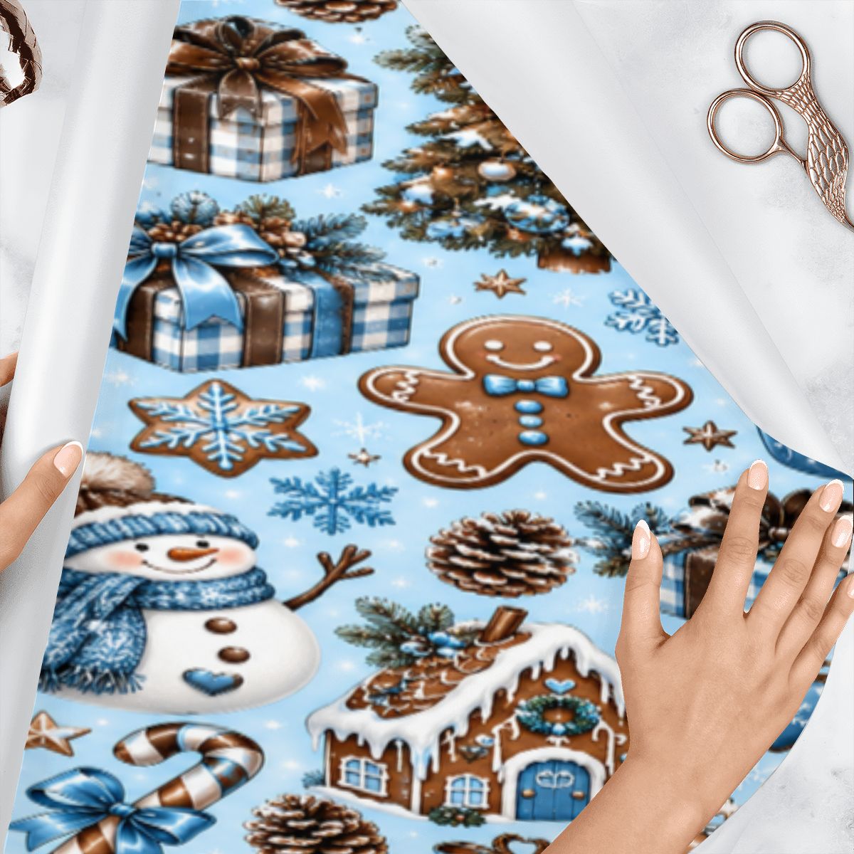 3Pack Gift Wrapping Paper Sheets snowmen and trees