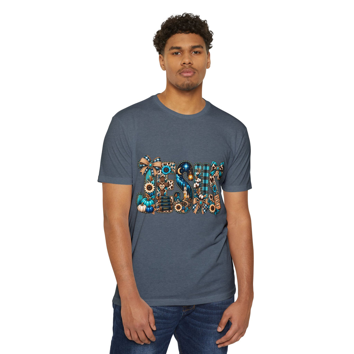 Fall Mom T‑Shirt — Rustic Sunflower & Plaid 'MOM' Graphic