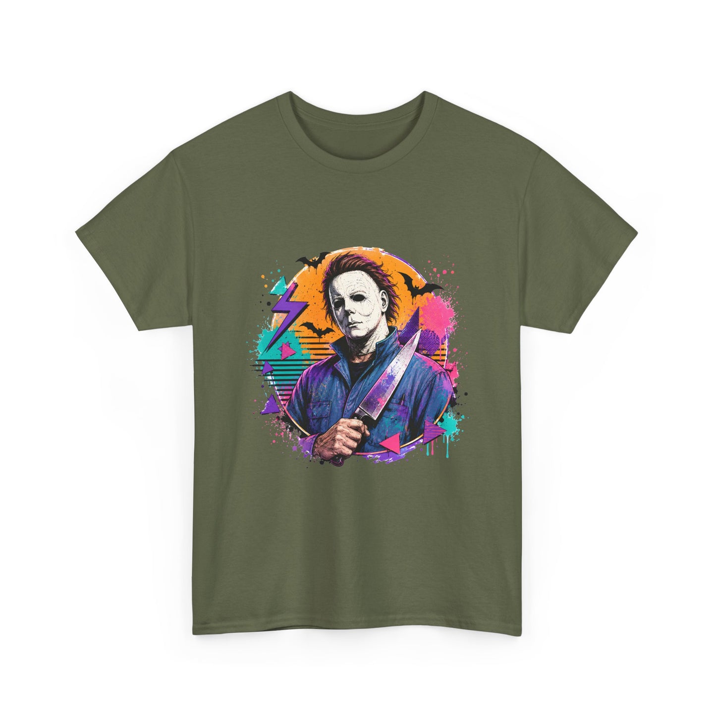 Retro Neon Horror Character Graphic Tee