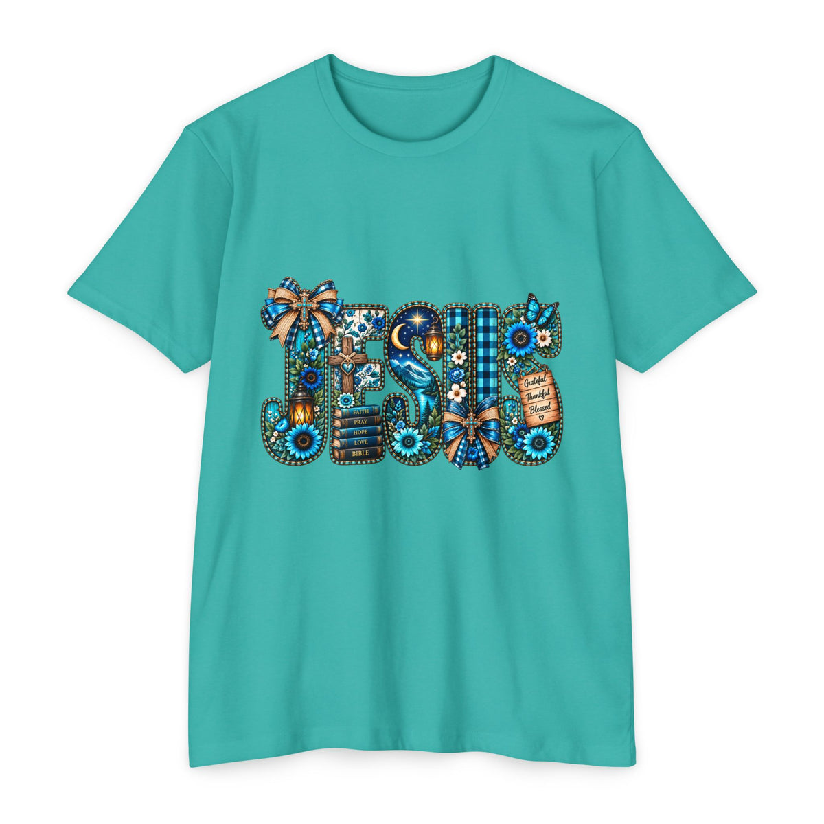 T-Shirt — Rustic Floral 'Blessed' Graphic Tee