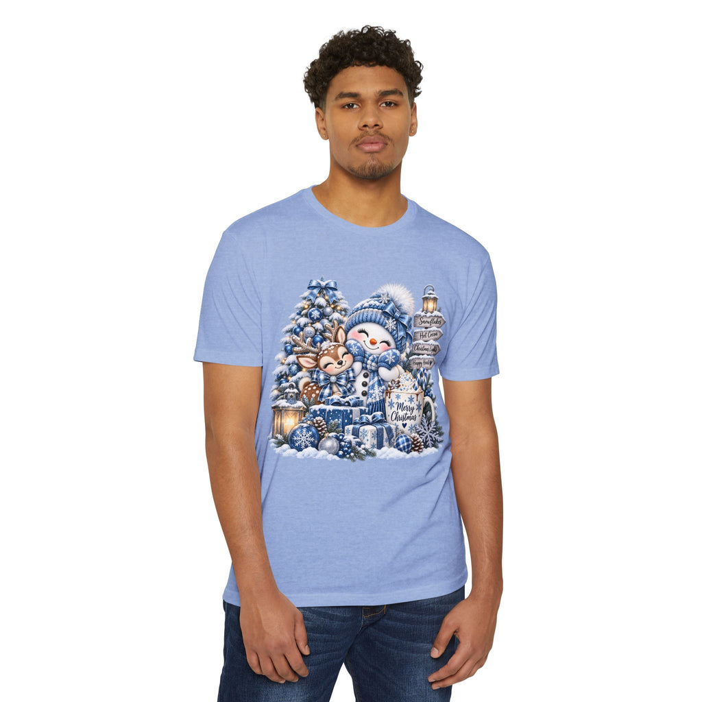 Christmas Snowman & Deer T-Shirt — Cute Winter Holiday Graphic Tee