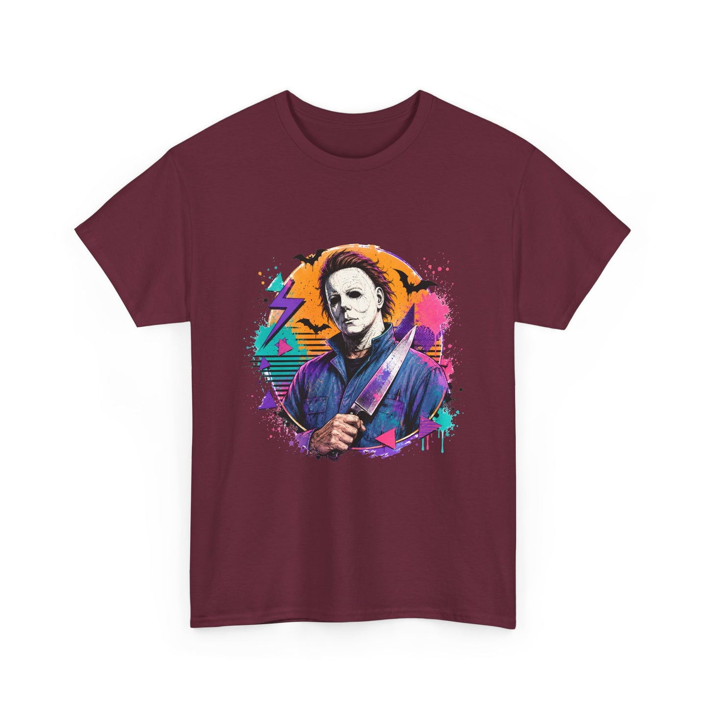 Retro Neon Horror Character Graphic Tee
