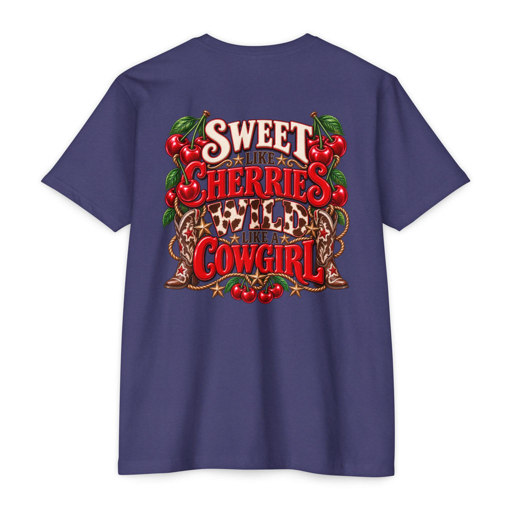 Cherry Picked Cowgirl T-Shirt — "Sweet Cherries Wild Cowgirl" Graphic Tee