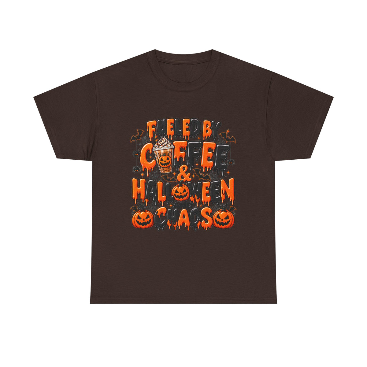 Halloween Coffee Tee — "Free Coffee & Halloween Gas" Spooky Pumpkin Shirt