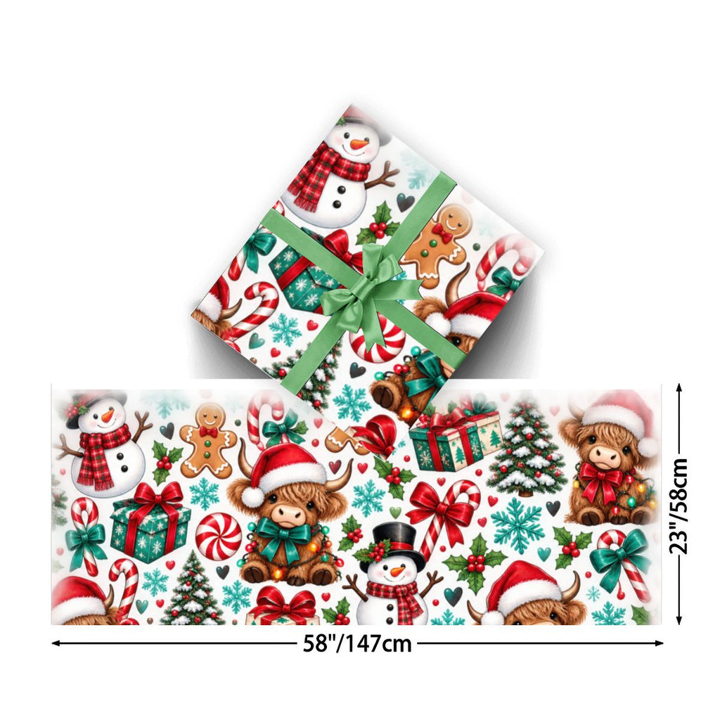 3Pack Gift Wrapping Paper Sheets wrapping paper cows and trees