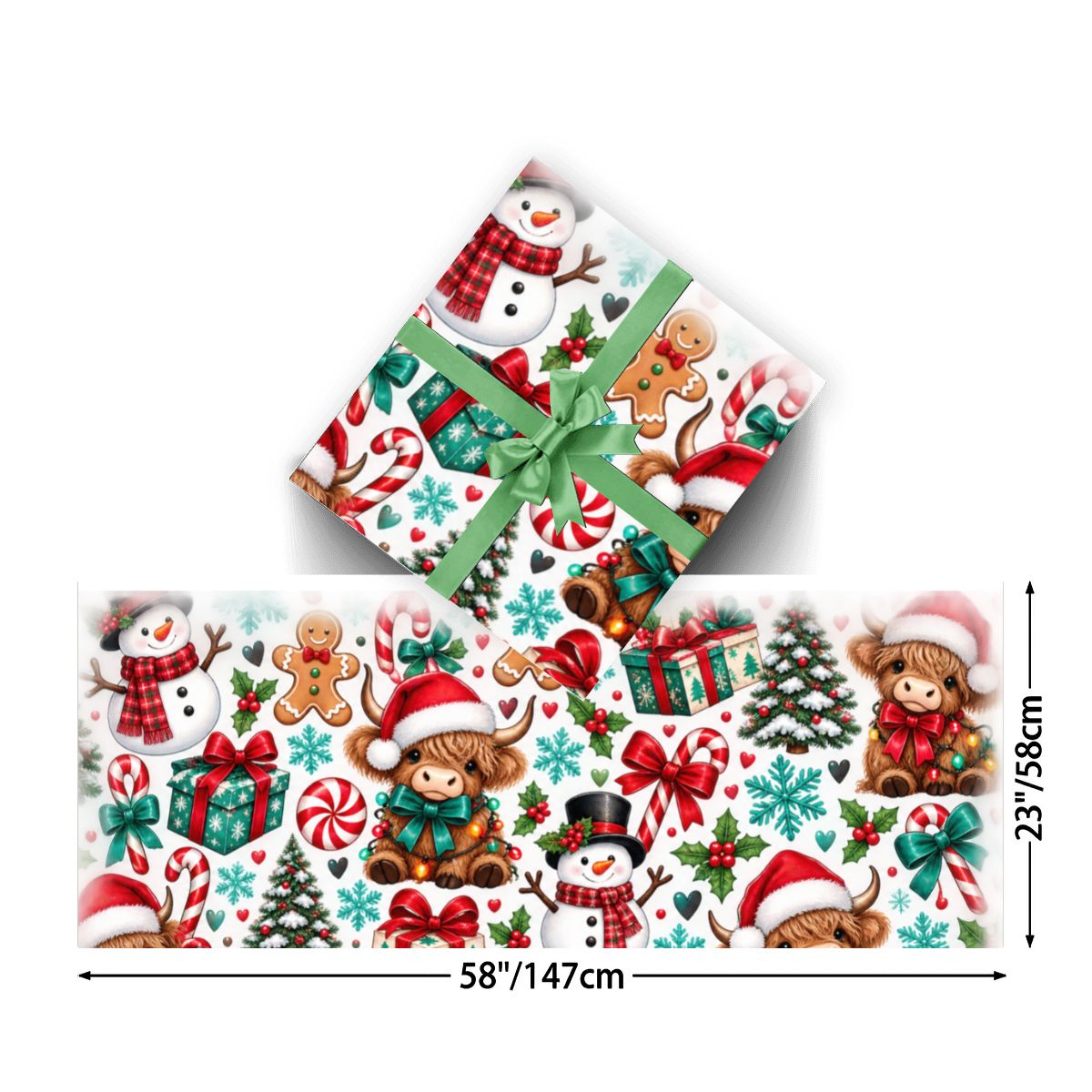 3Pack Gift Wrapping Paper Sheets wrapping paper cows and trees