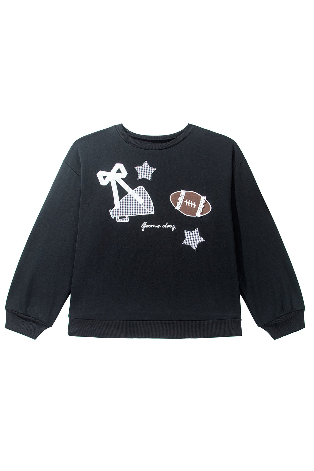 Racing Red Rugby Game Day Patchwork Graphic Plus Size Sweatshirt