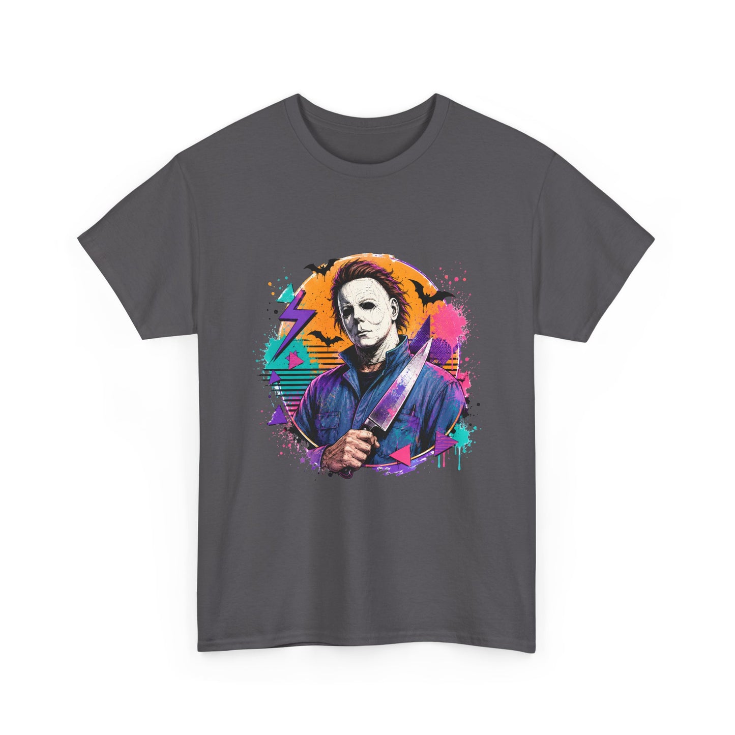 Retro Neon Horror Character Graphic Tee