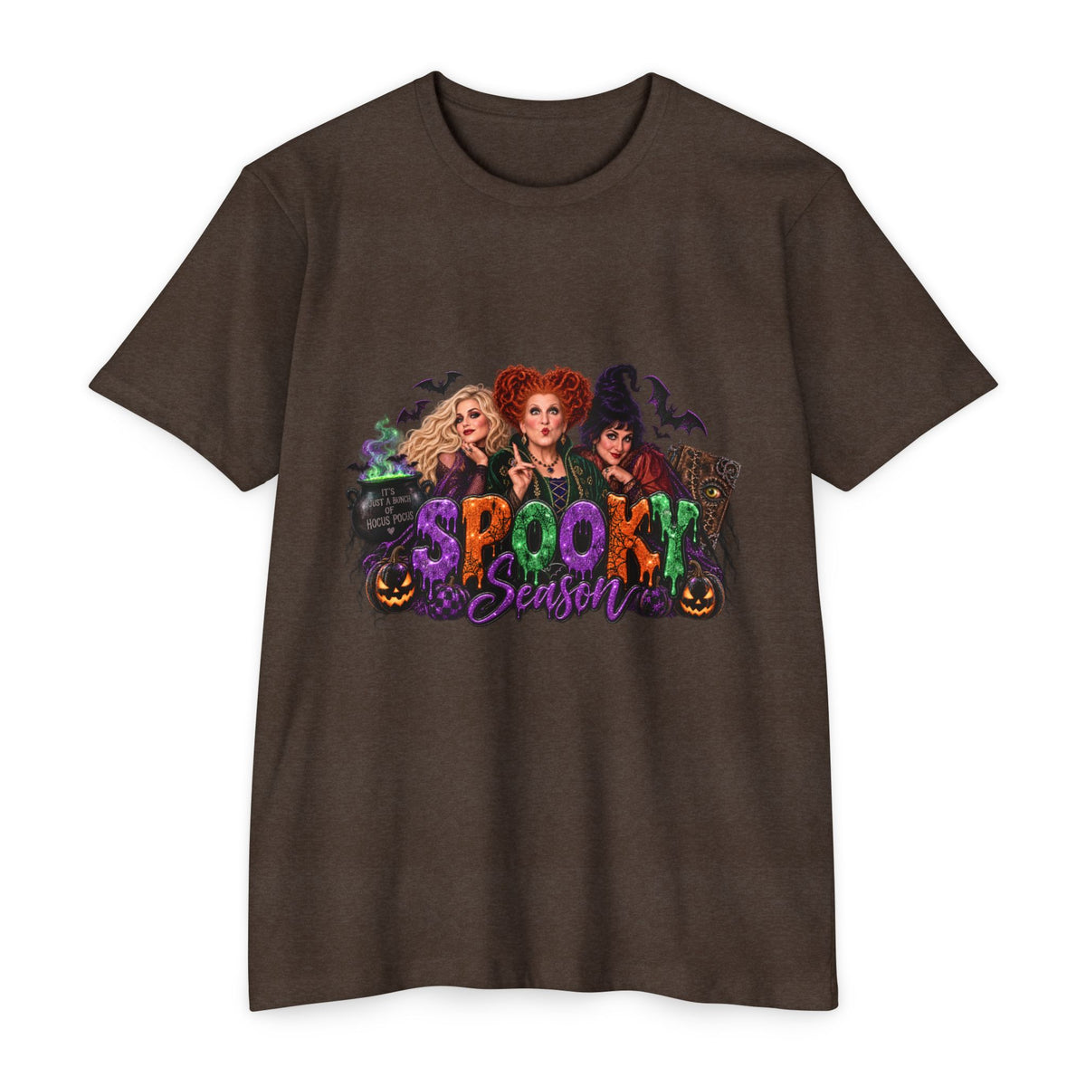 Spooky Season Graphic T-Shirt — Hocus Pocus Witch Trio Halloween Tee