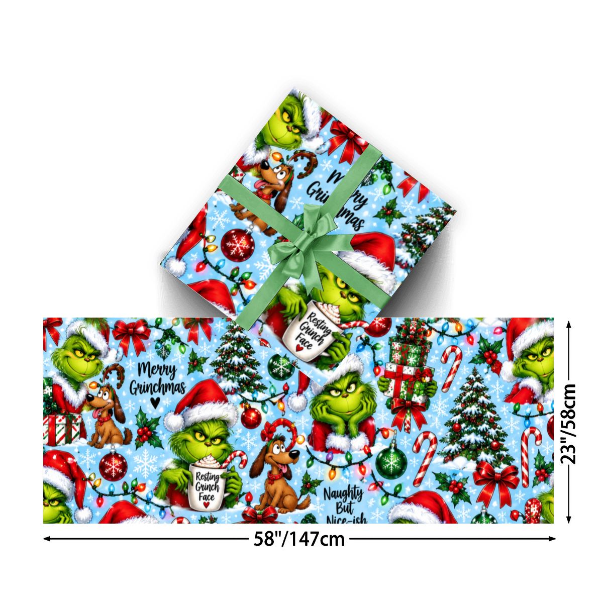 3Pack Gift Wrapping Paper Sheets grinch wallpaper