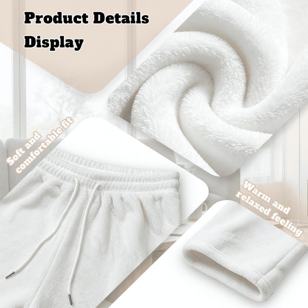 Women's Plush Fleece Pajama Pants Kawaii Ghosts, Bows and Hearts Pattern