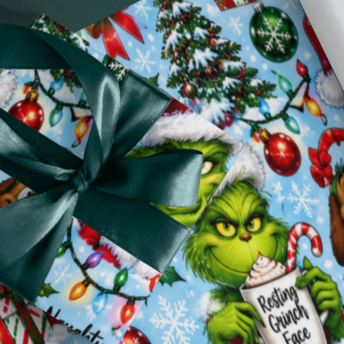 3Pack Gift Wrapping Paper Sheets grinch wallpaper