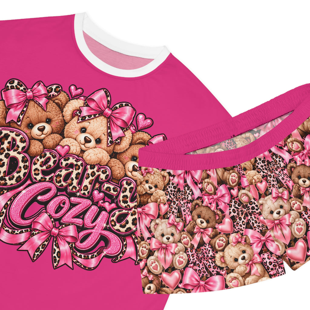 Cozy Bears Pink Women's Short Pajama Set