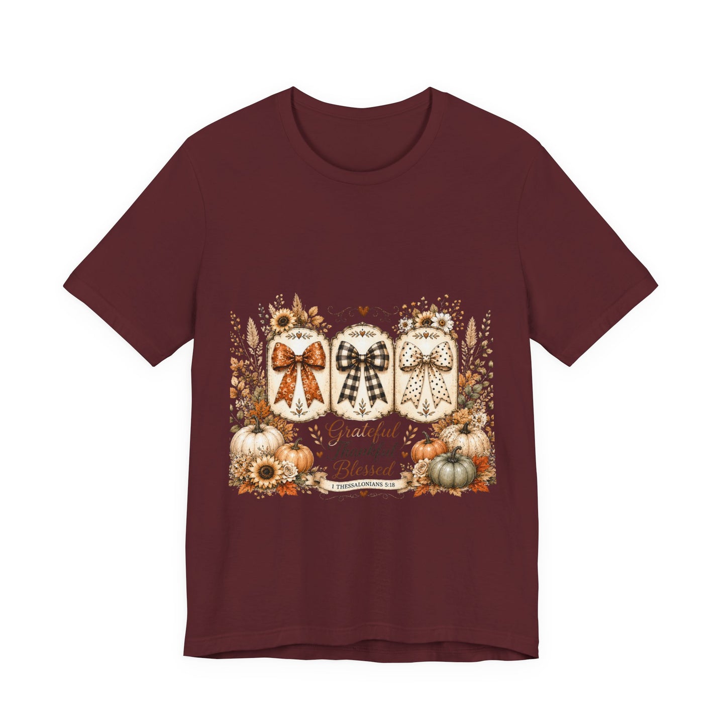 Thankful Grateful Blessed Fall Tee