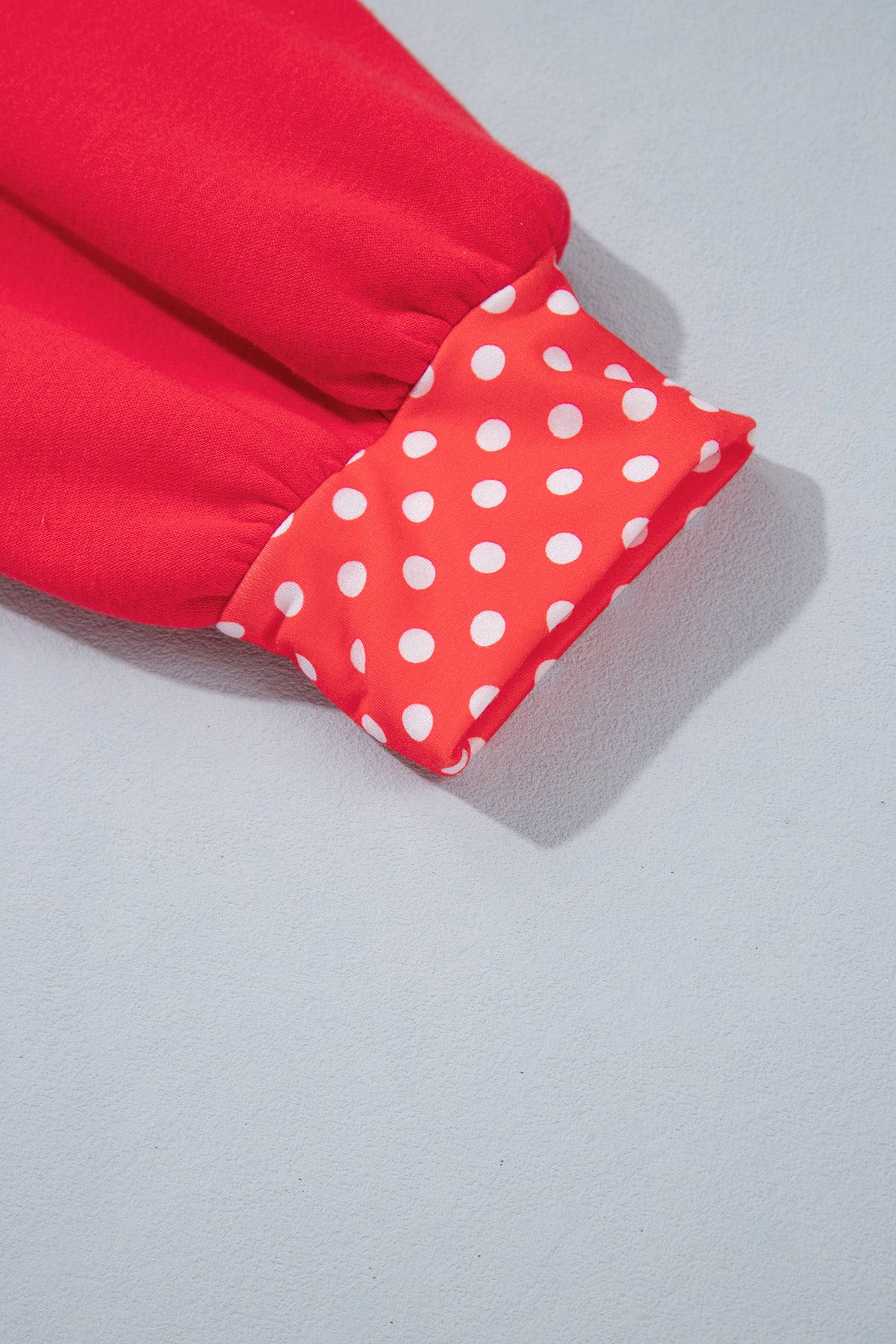 Fiery Red Casual Polka Dot Patchwork Letter Graphic Plus Size Sweatshirt