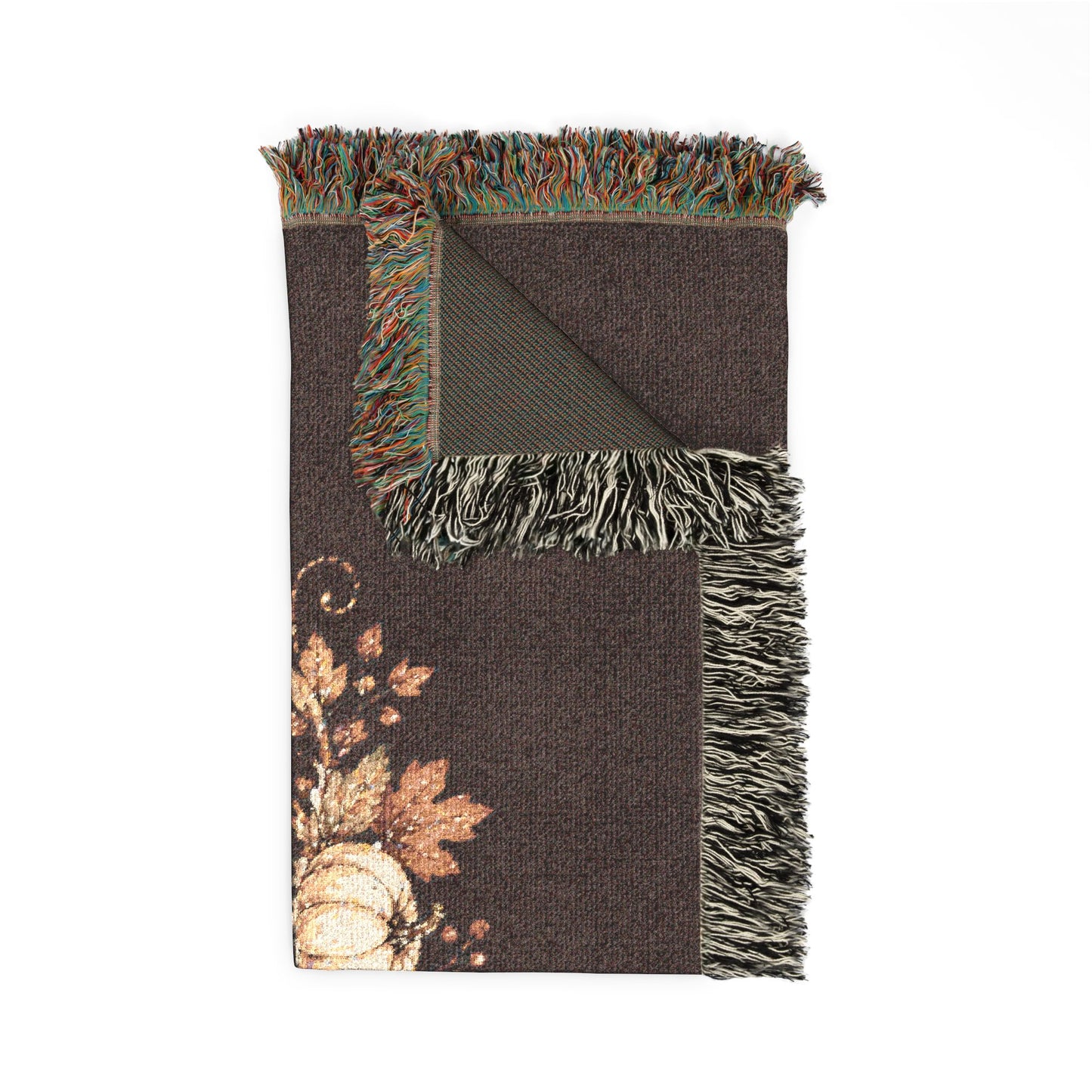 Mama Fall Woven Blanket — Cozy Autumn Pumpkin & Floral Throw