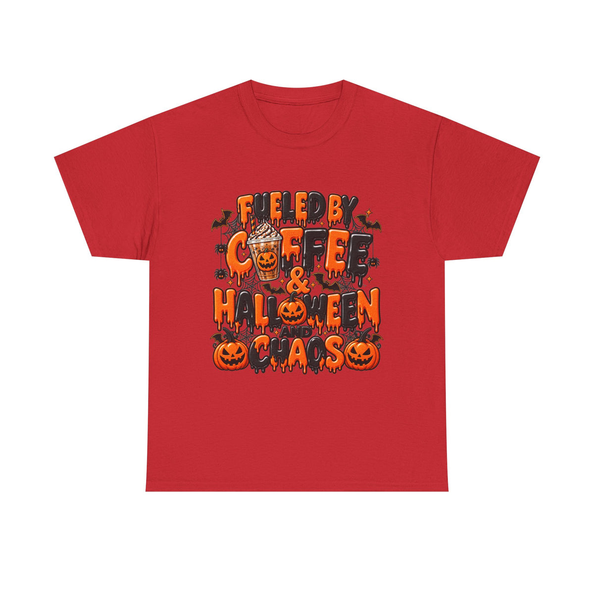 Halloween Coffee Tee — "Free Coffee & Halloween Gas" Spooky Pumpkin Shirt