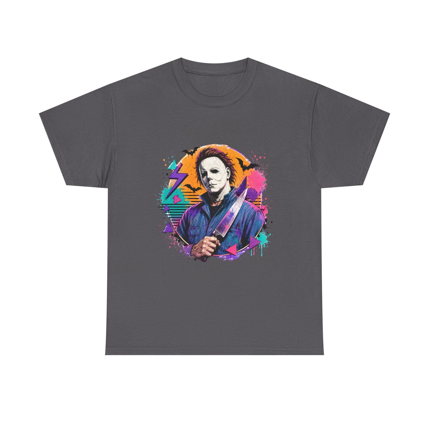 Retro Neon Horror Character Graphic Tee