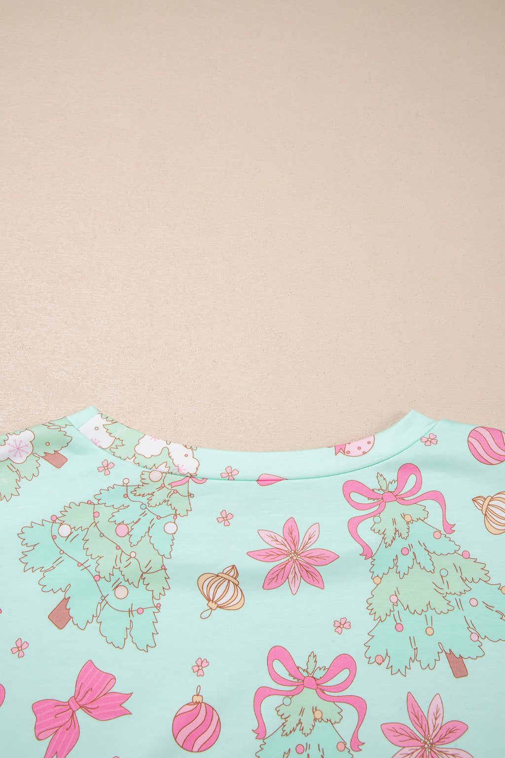 Green Abstract Print Long Sleeve Two Piece Lounge Set