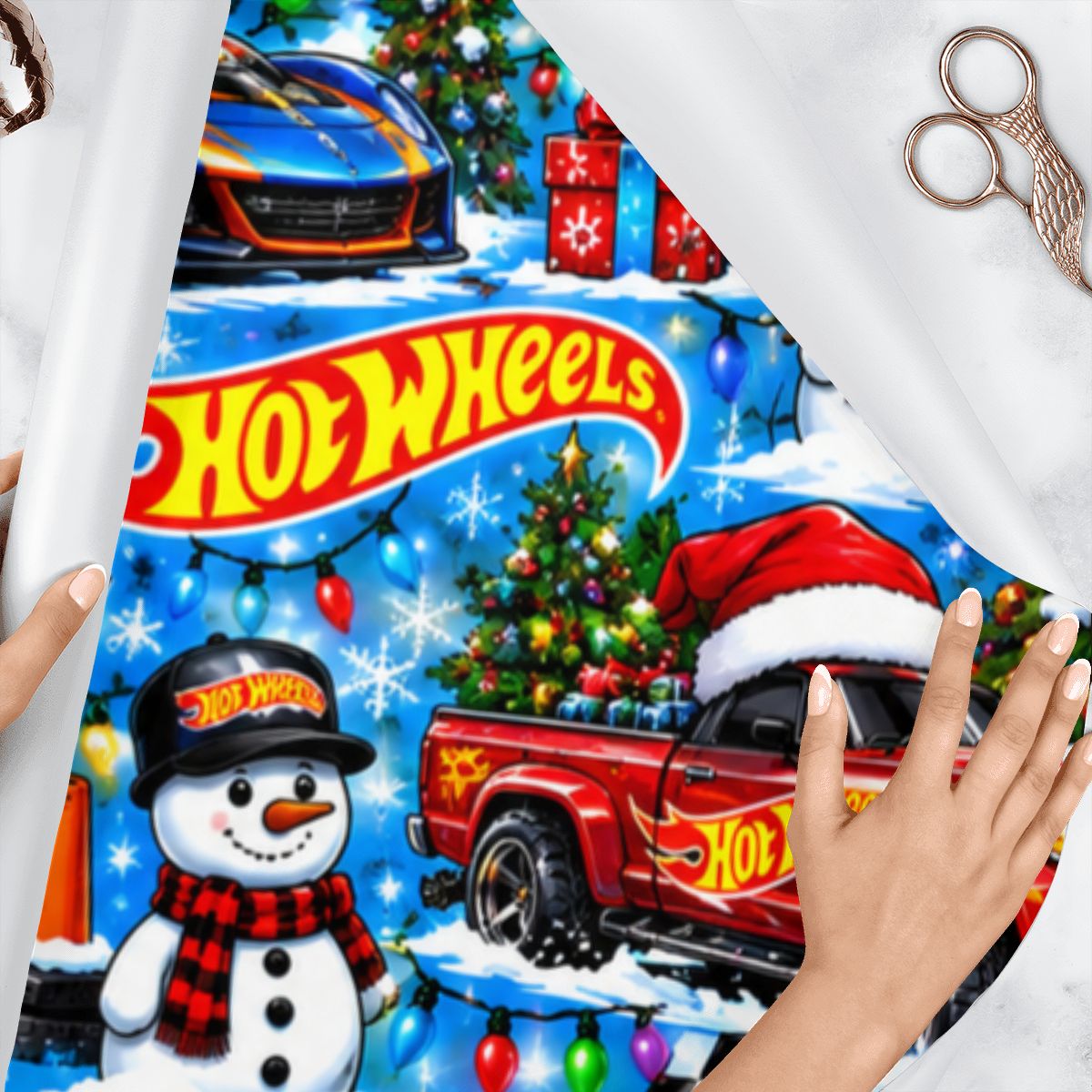 3Pack Gift Wrapping Paper Sheets hot wheels xmas