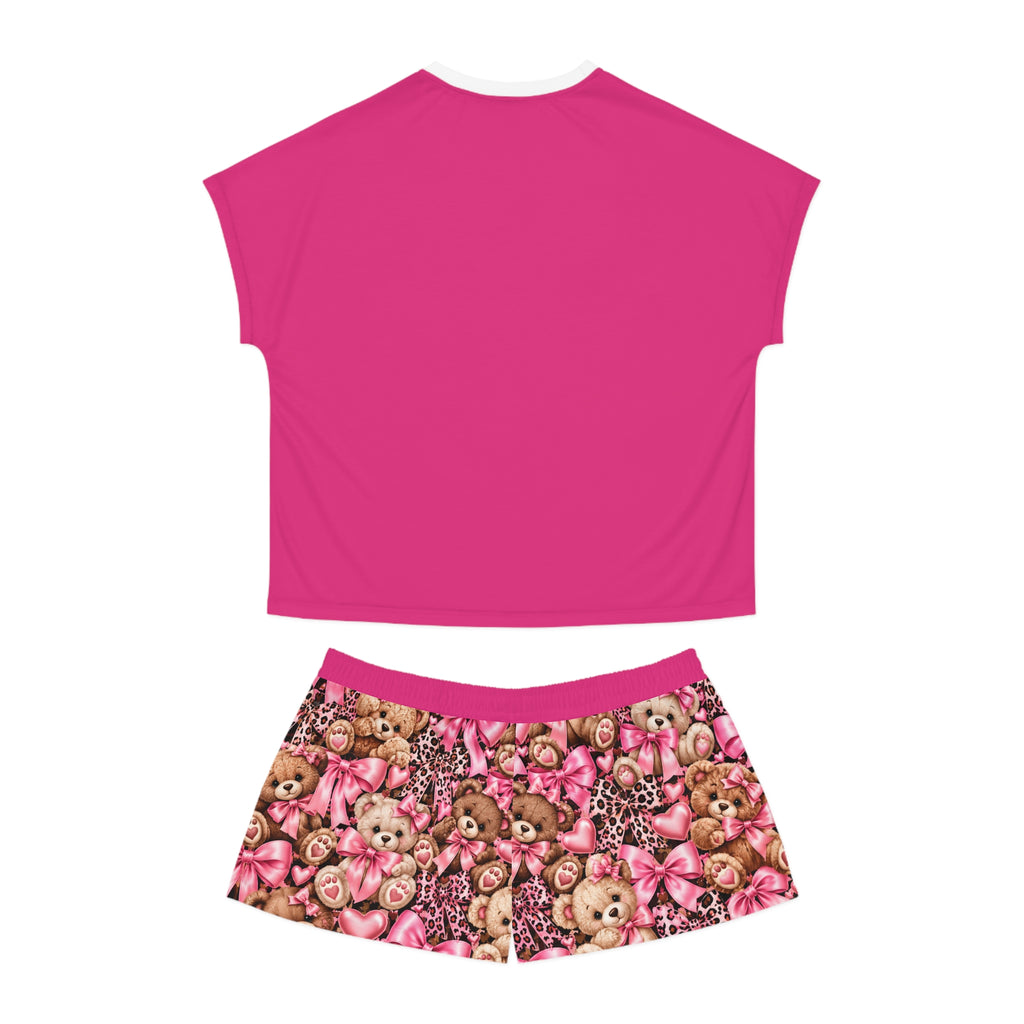 Cozy Bears Pink Women's Short Pajama Set